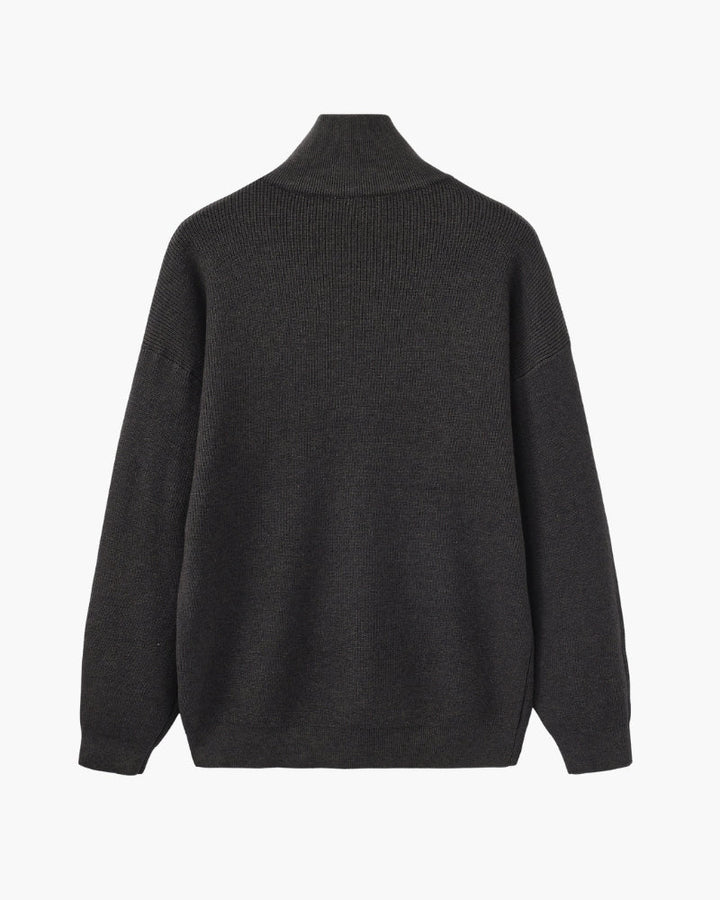 Pullover Uomo Mezzo Zip Maglia Tecnica Strutturata
