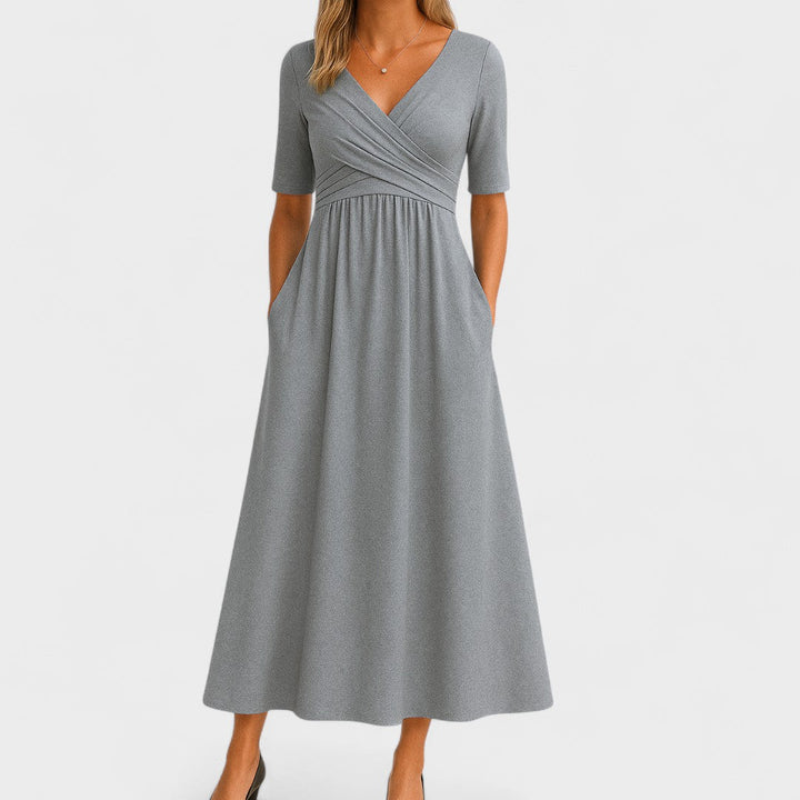 Abito Midi Donna Taglio Raffinato Vestibilità Comfort - Vesarelli