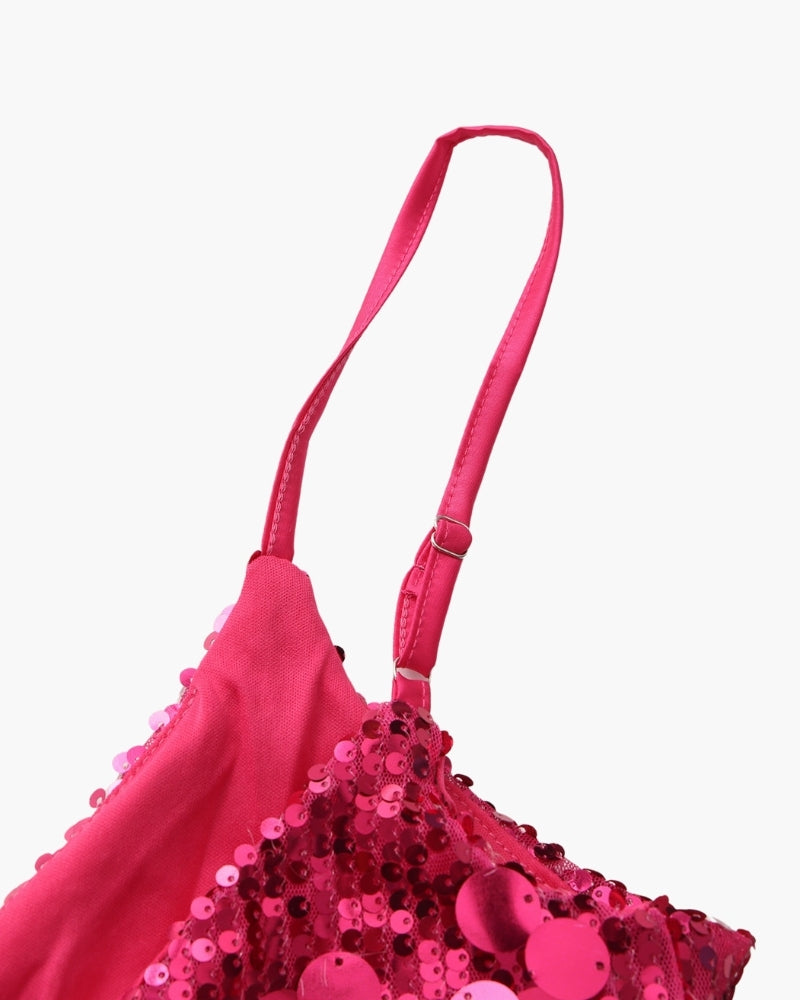 Abito Mini Donna in Paillettes Linea Slip Elegante