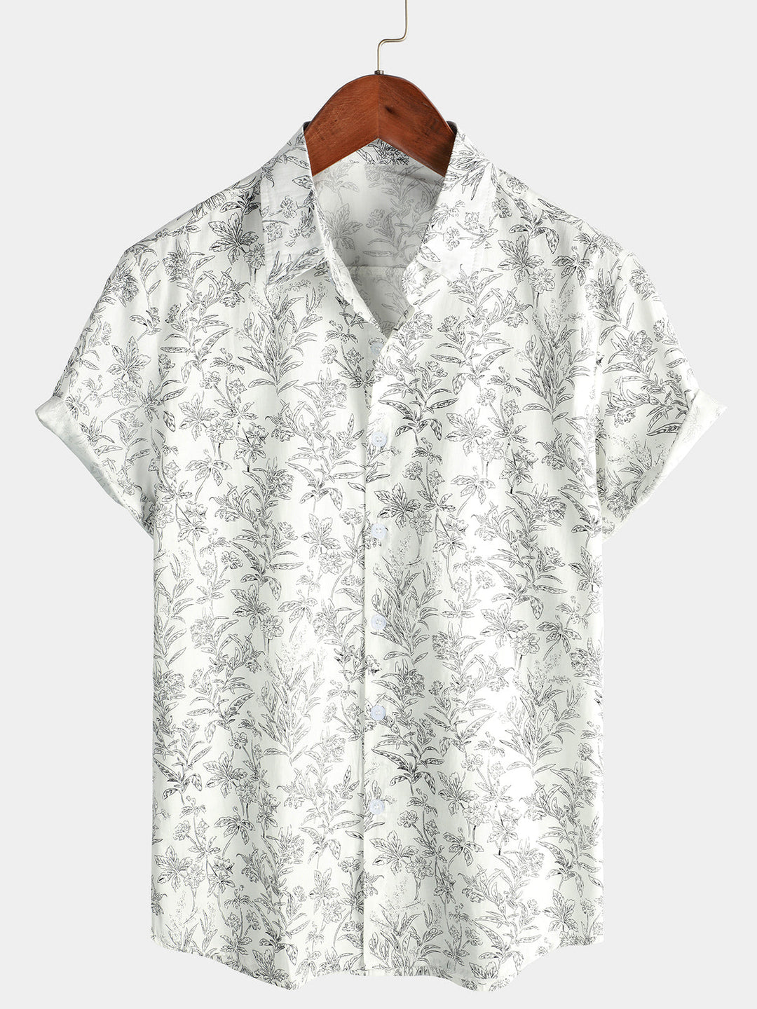 Camicia Uomo Cotone Maniche Corte Stile Hawaiano