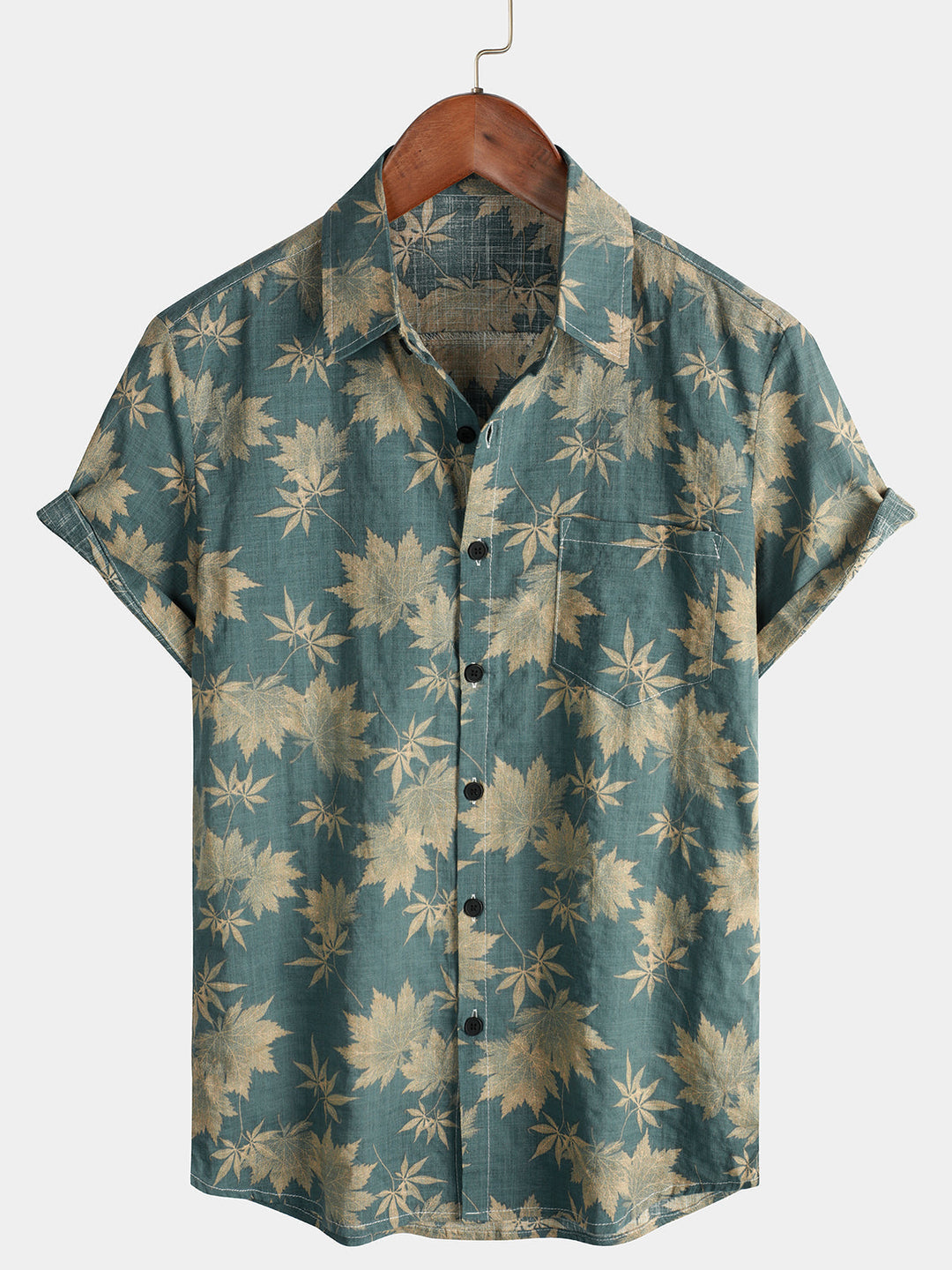 Camicia Uomo Cotone Maniche Corte Stile Hawaiano