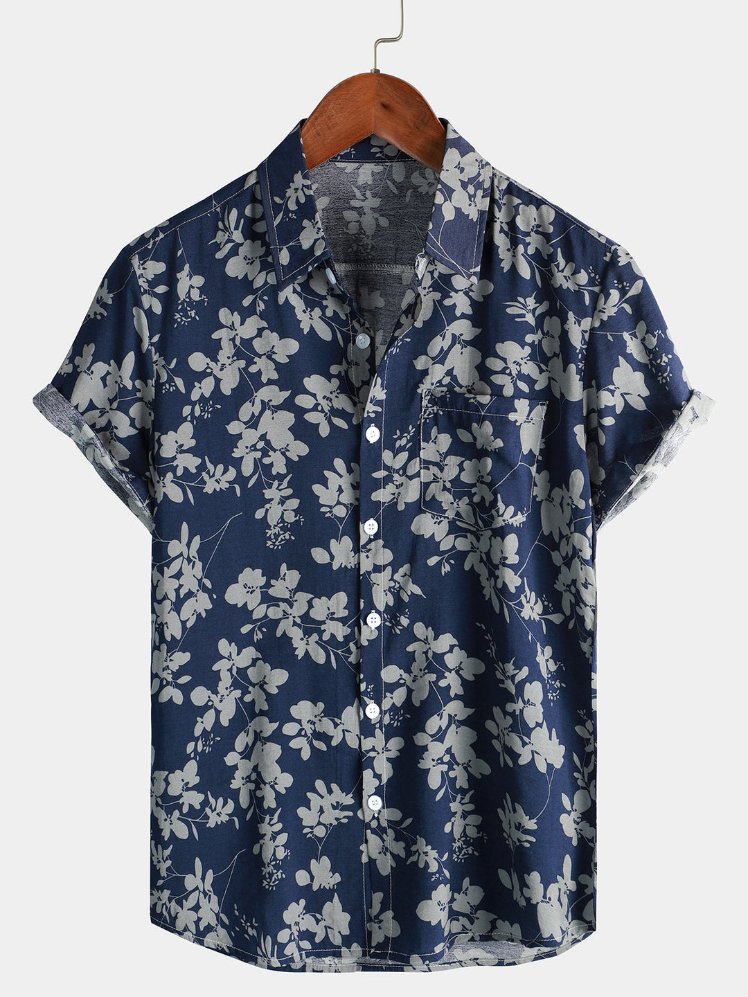 Camicia Uomo Cotone Maniche Corte Stile Hawaiano