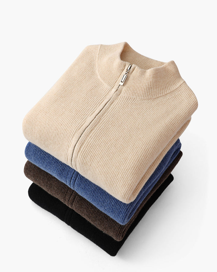 Maglione Uomo con Zip Tessuto Morbido Vestibilità Comoda