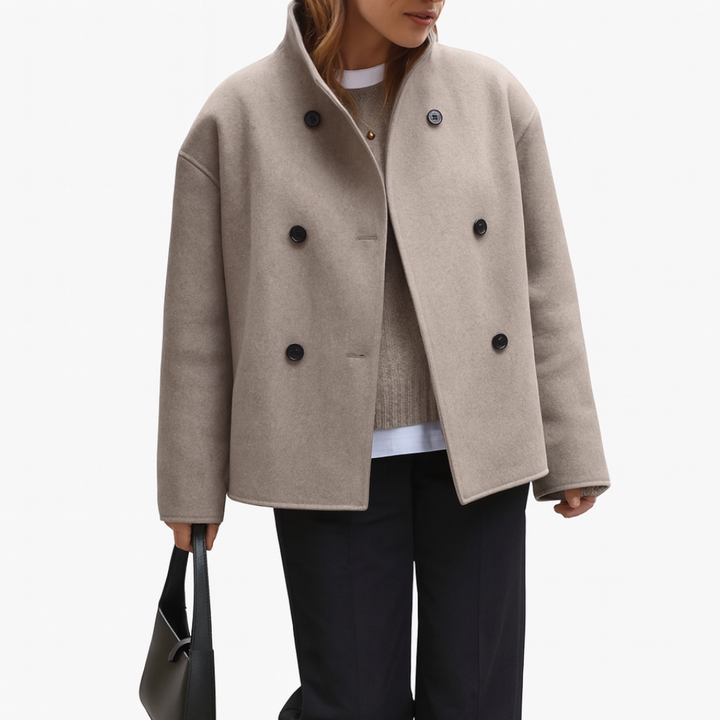 Giacca Donna Classica Doppiopetto Corto Vestibilità Oversize