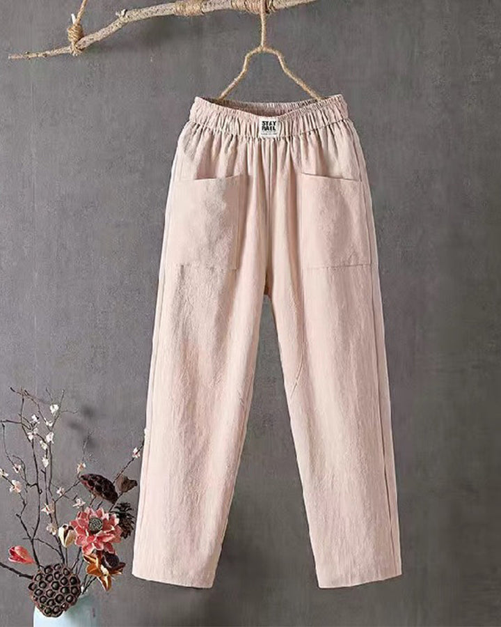 Pantaloni Donna Vestibilità Regolare Tessuto Leggero