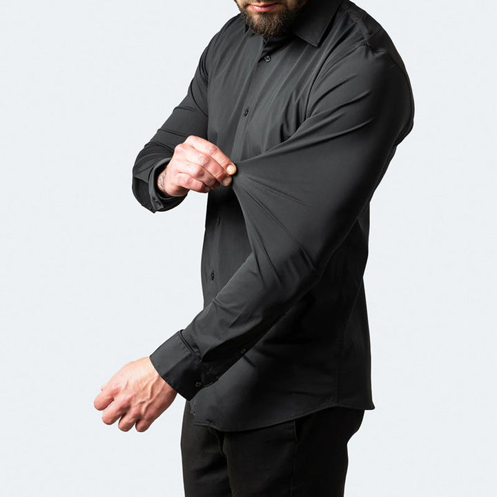 Camicia Uomo Elasticizzata Tessuto Antipiega Slim Fit