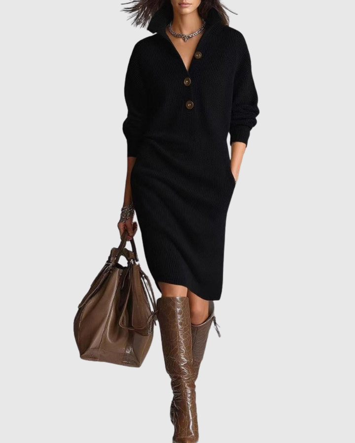 Abito Midi Donna in Maglia Lana Calore Naturale Avvolgente - Vesarelli