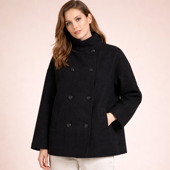 Cappotto Corto Donna Caldo Elegante Vestibilità Classica