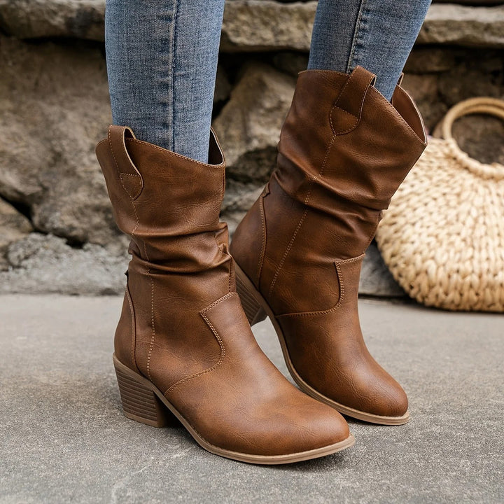 Stivali Donna in Pelle Resistenti Comodi Stile Cowboy - Vesarelli