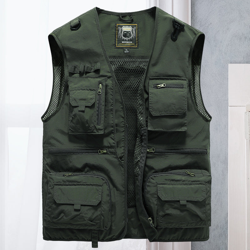 Gilet Uomo Estivo Multitasche Leggero Traspirante Senza Maniche