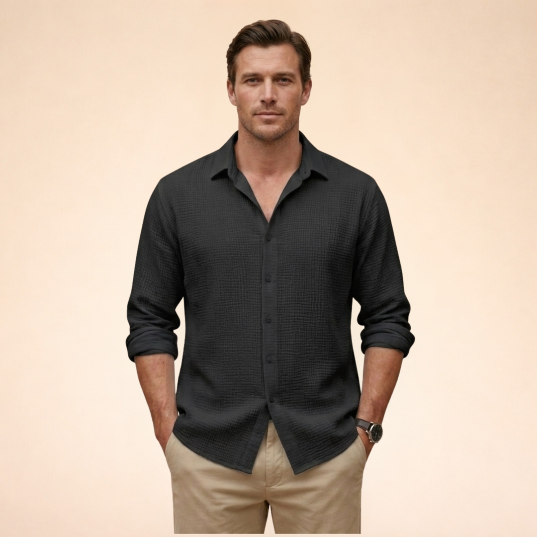 Camicia Uomo Classica Tessuto Morbido Vestibilità Regolare