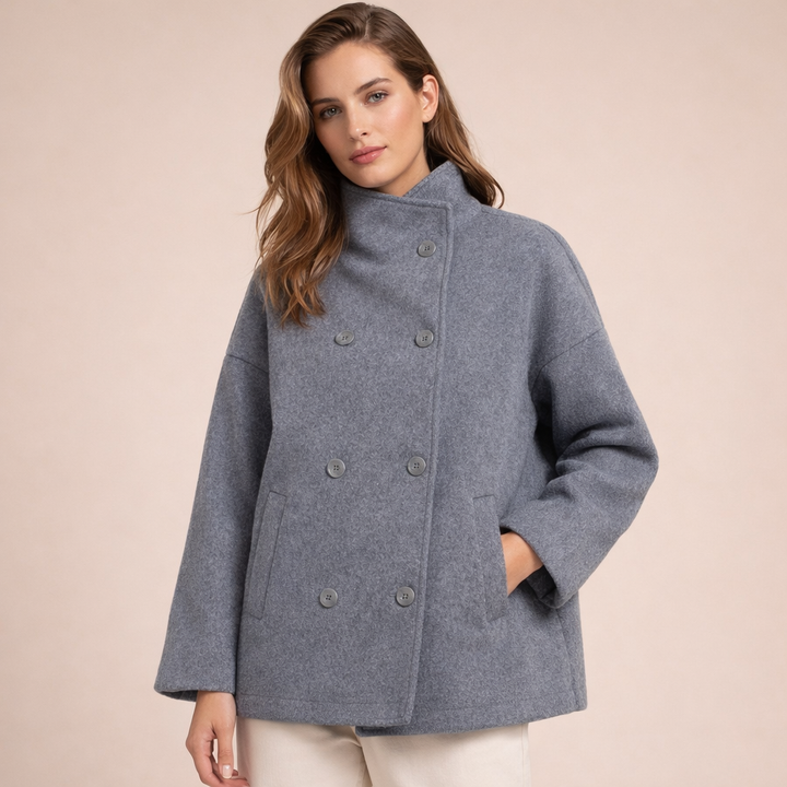 Cappotto Corto Donna Caldo Elegante Vestibilità Classica
