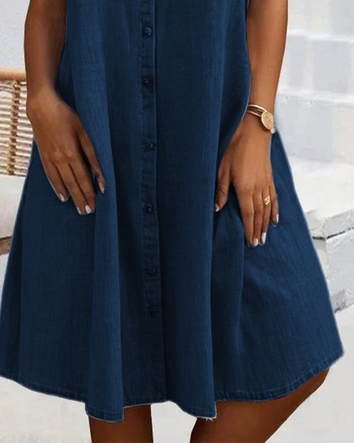 Abito Camicia Donna in Denim Midi Casual Leggero