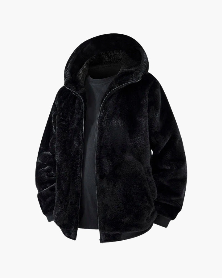 Giacca Donna in Pelliccia Sintetica con Cappuccio Comfort Invernale - Vesarelli