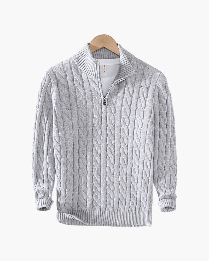 Maglione Uomo Cotone Mezzo Zip Vestibilità Comoda - Vesarelli