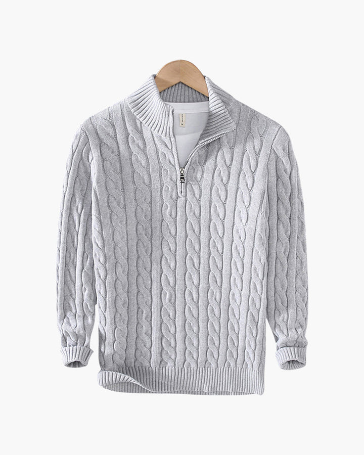 Maglione Uomo Cotone Mezzo Zip Vestibilità Comoda - Vesarelli