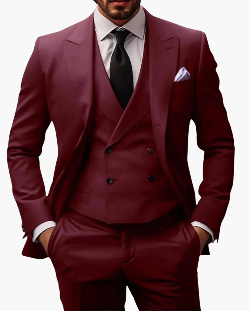 Completo Uomo Tre Pezzi Abito Slim Fit Elegante - Vesarelli