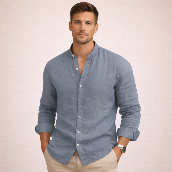Camicia Uomo in Lino Leggera Vestibilità Moderna
