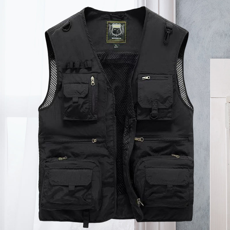 Gilet Uomo Estivo Multitasche Leggero Traspirante Senza Maniche