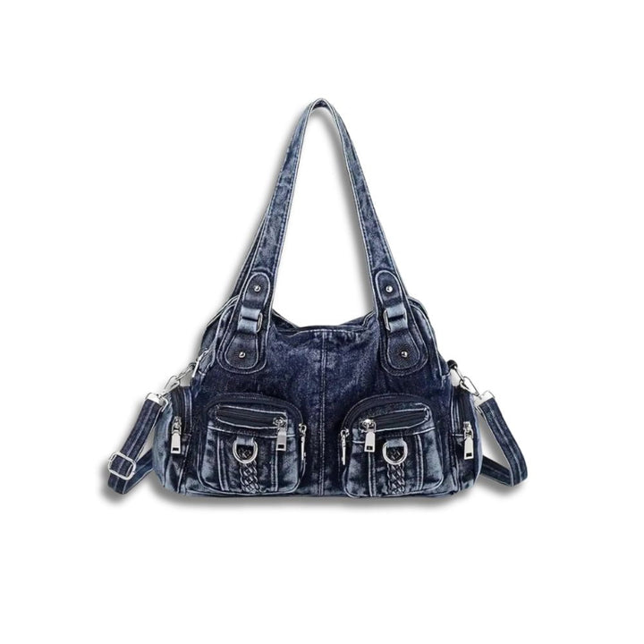 Borsa a Tracolla Donna in Denim Lavato Stile Vintage - Vesarelli