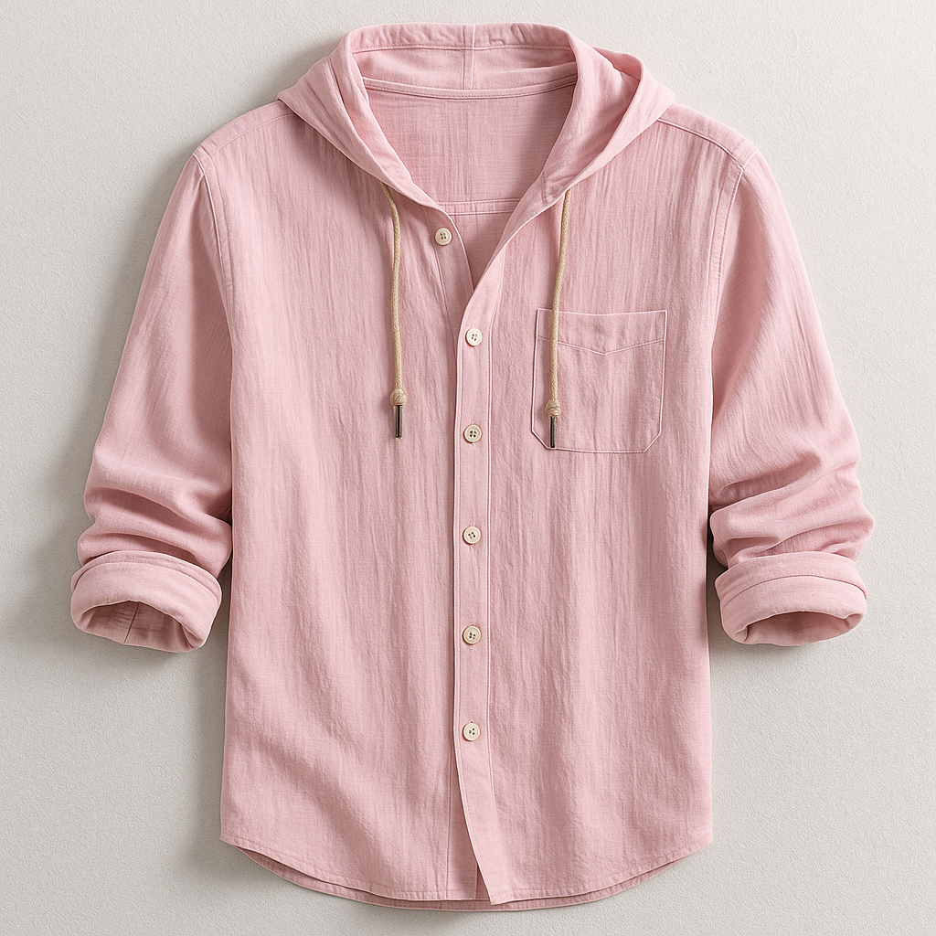 Camicia Uomo con Cappuccio Cotone Stile Casual Moderna