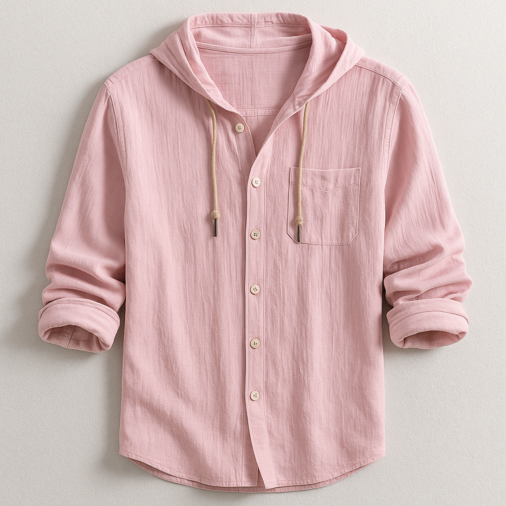 Camicia Uomo con Cappuccio Cotone Stile Casual Moderna