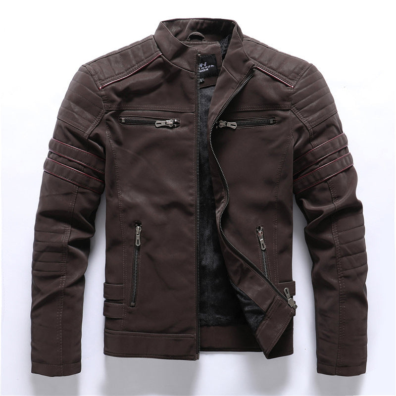 Giacca Moto Uomo Cargo con Zip e Stile Funzionale