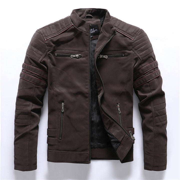 Giacca Moto Uomo Cargo con Zip e Stile Funzionale