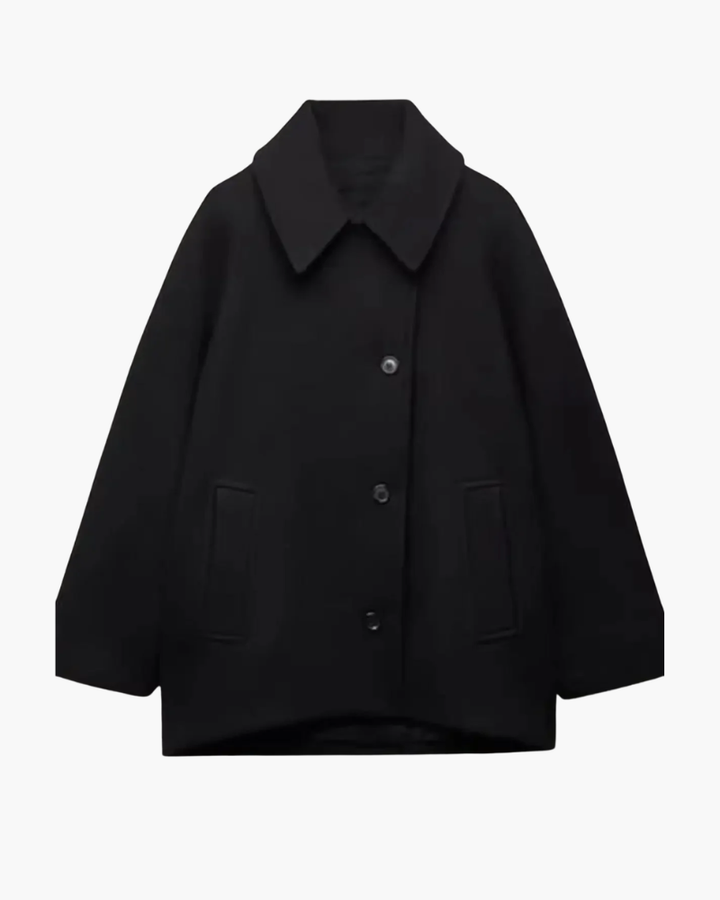 Cappotto Corto Uomo in Misto Lana Vestibilità Oversize