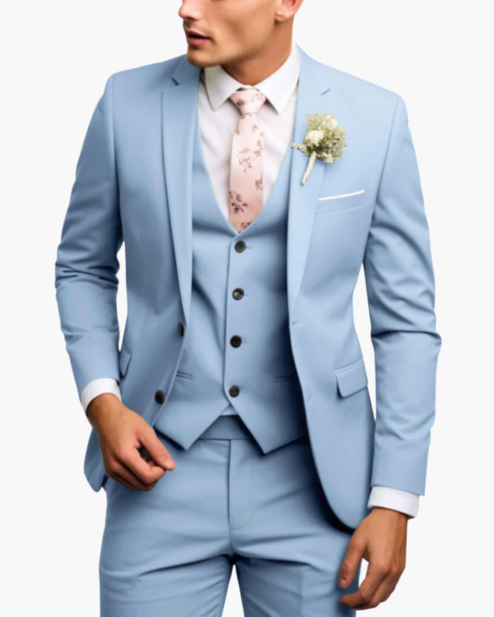 Completo Uomo Tre Pezzi Slim Fit Elegante Cerimonia - Vesarelli