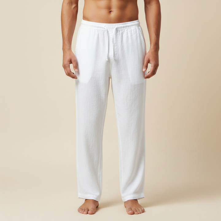 Pantaloni Uomo in Lino Leggeri e Traspiranti Slim Fit
