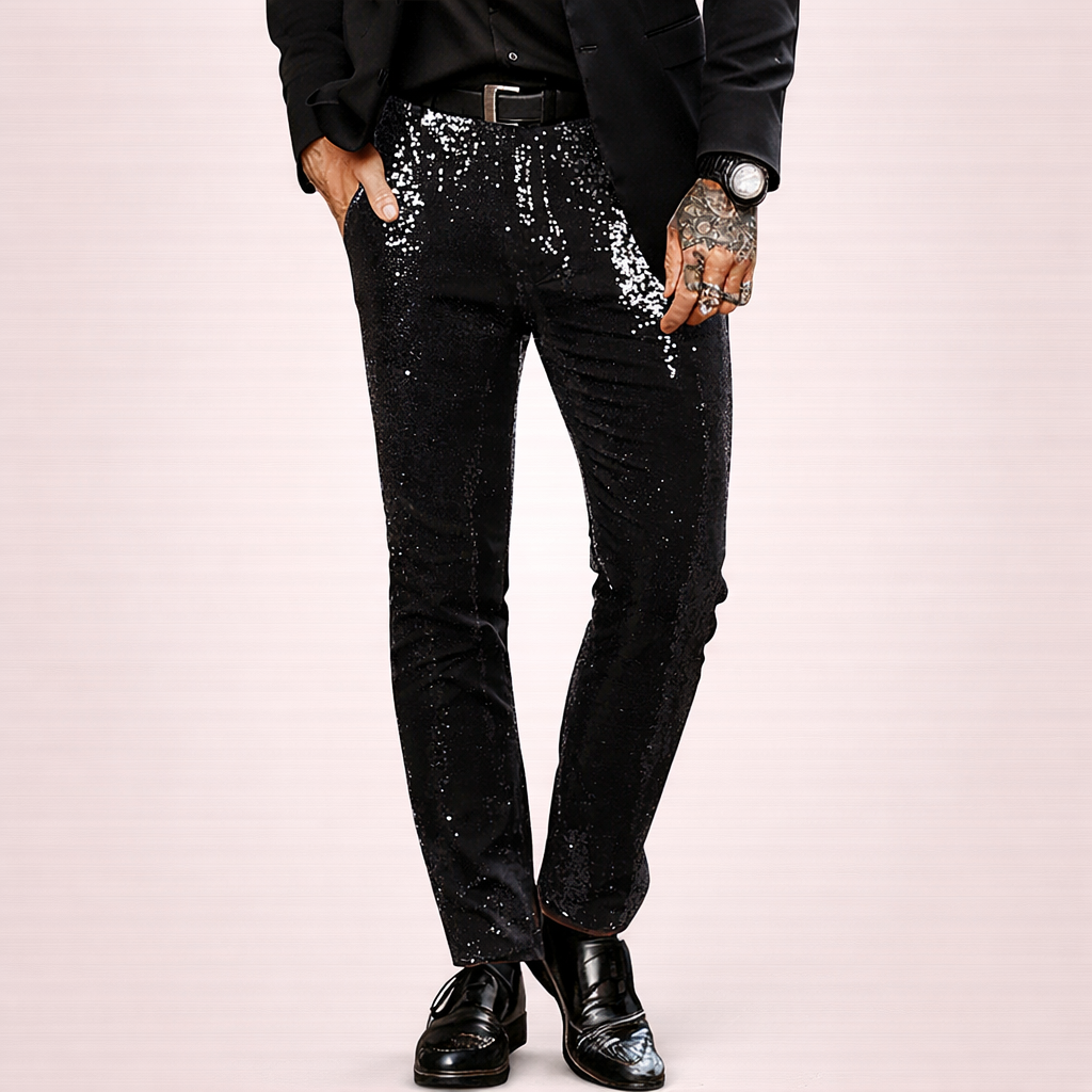 Pantaloni Donna in Paillettes Comodi Stile Moderno