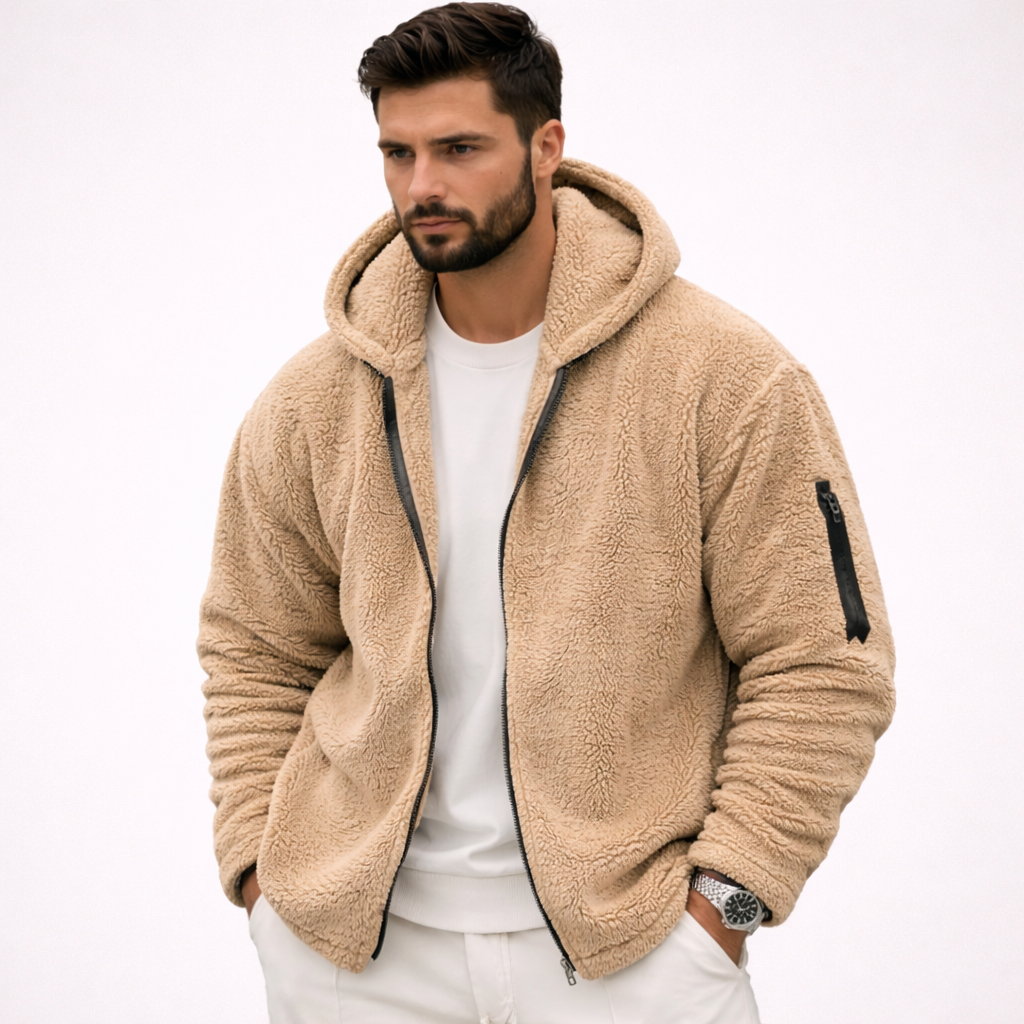 Giacca Uomo con Cappuccio Calda e Sportiva Regular Fit