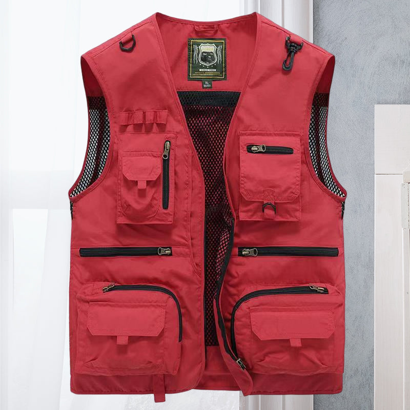 Gilet Uomo Estivo Multitasche Leggero Traspirante Senza Maniche