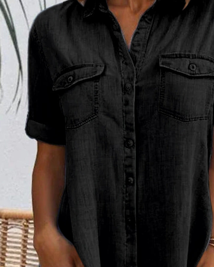Abito Camicia Donna in Denim Midi Casual Leggero
