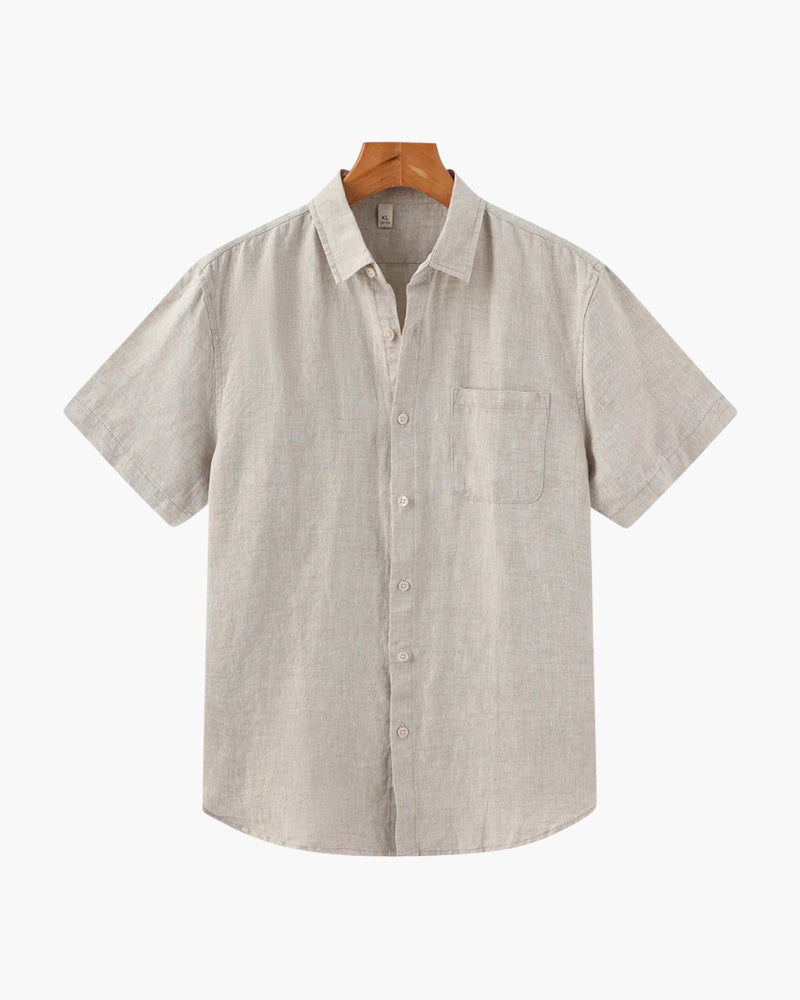 Camicia Uomo in Lino Manica Corta Traspirante - Vesarelli