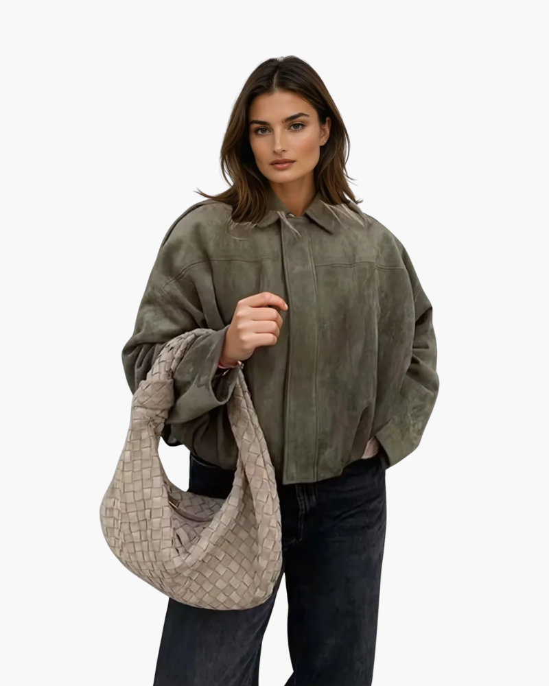Giacca Bomber Uomo Effetto Scamosciato Oversize Vintage - Vesarelli