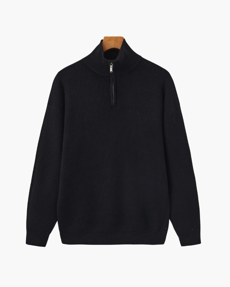 Pullover Uomo Mezzo Zip Maglia Tecnica Strutturata - Vesarelli