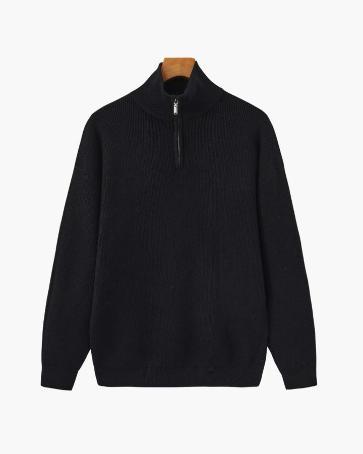 Pullover Uomo Mezzo Zip Maglia Tecnica Strutturata - Vesarelli