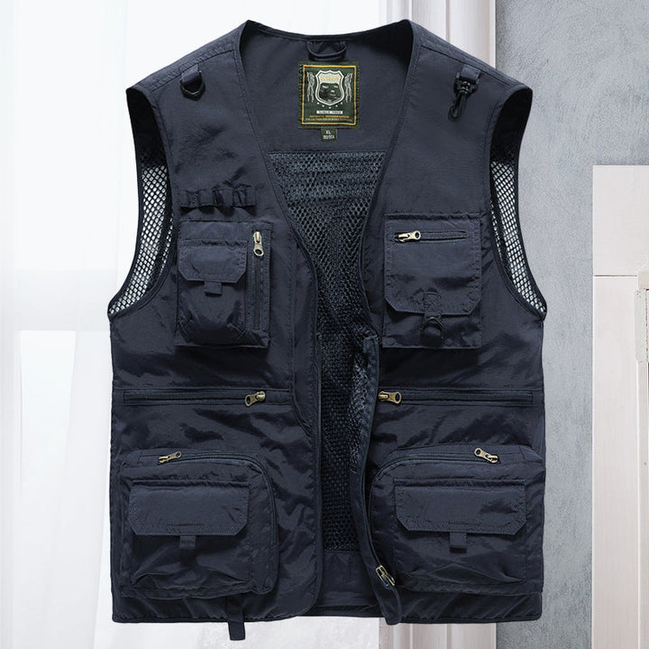 Gilet Uomo Estivo Multitasche Leggero Traspirante Senza Maniche