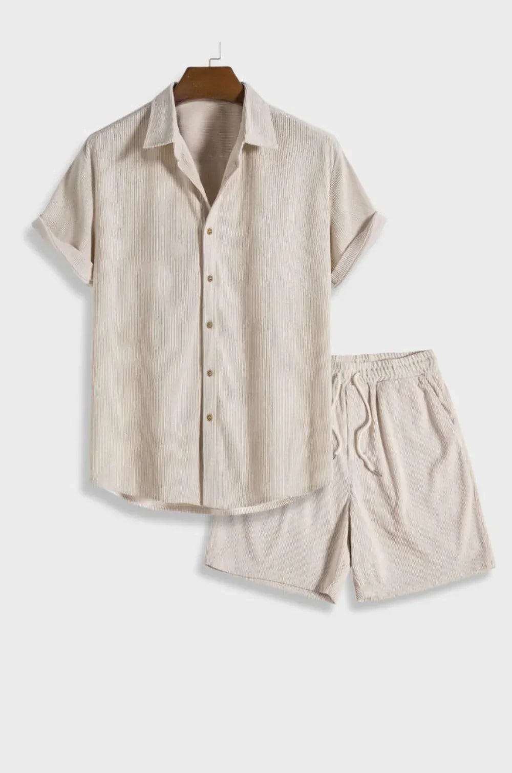 Set Uomo Camicia e Pantaloncini Estivi Leggeri