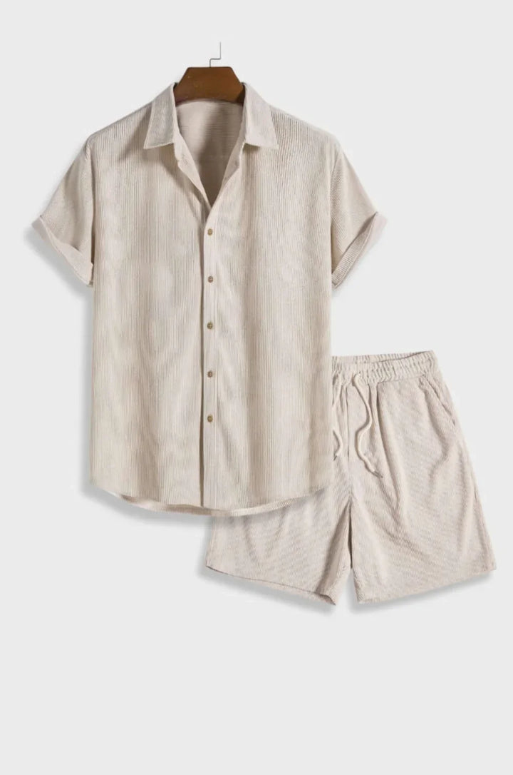 Set Uomo Camicia e Pantaloncini Estivi Leggeri