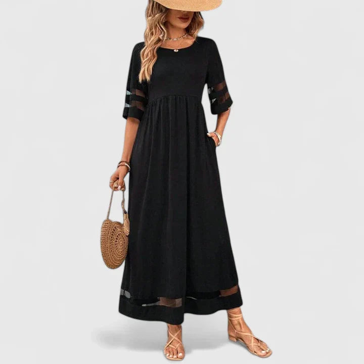 Abito Midi Donna Linea Sobria Vestibilità Bilanciata