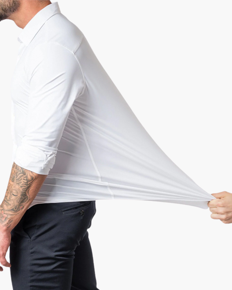 Camicia Uomo Maniche Lunghe Tessuto Morbido Vestibilità Classica