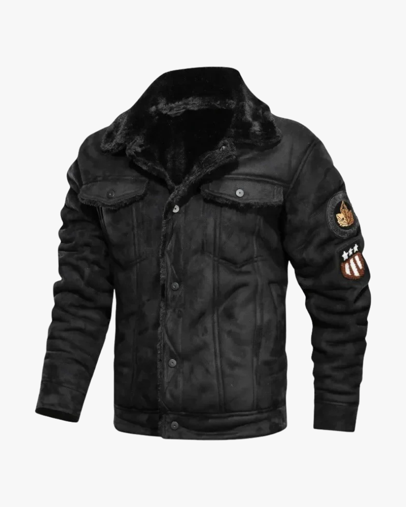 Giacca Uomo in Pelle con Fodera Fleece Morbida - Vesarelli