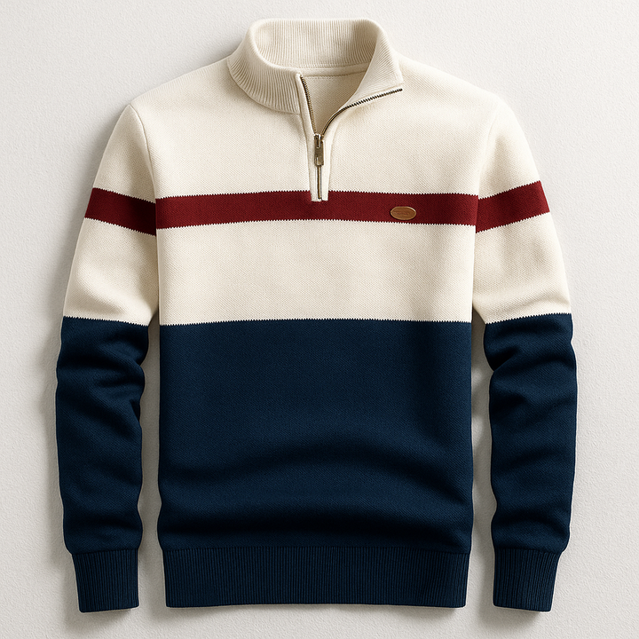 Maglione Uomo con Zip al Collo Vestibilità Comfort