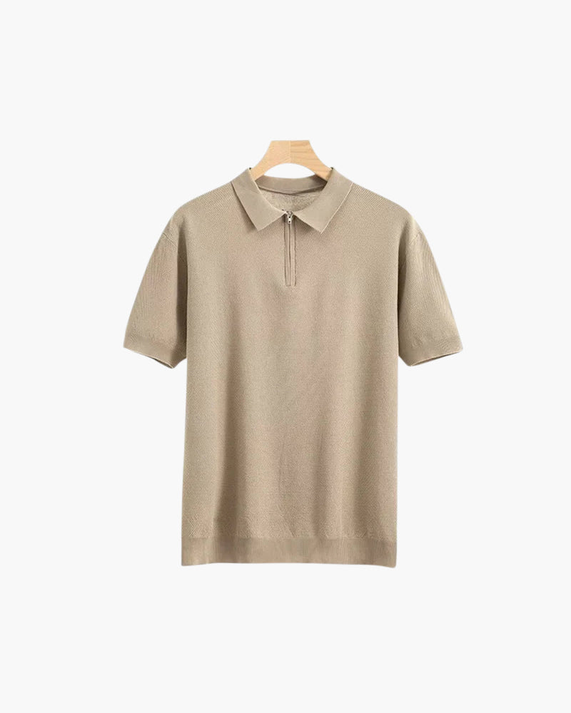 Polo Uomo Traspirante con Zip Vestibilità Comfort Stile Moderno - Vesarelli