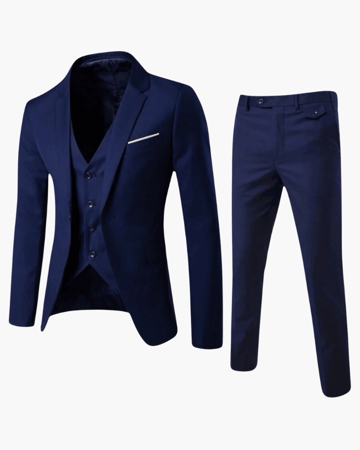 Completo Uomo Due Pezzi Tessuto Elegante Vestibilità Classica