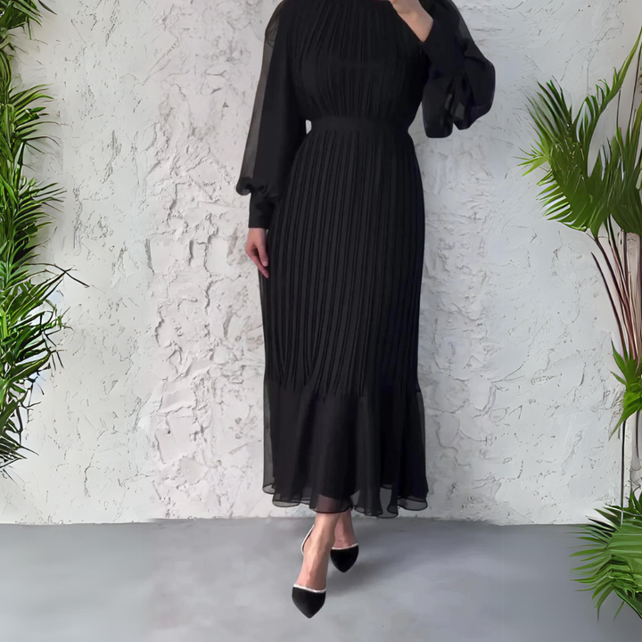 Abito da Sera Donna Elegante a Pieghe Vestibilità Classica