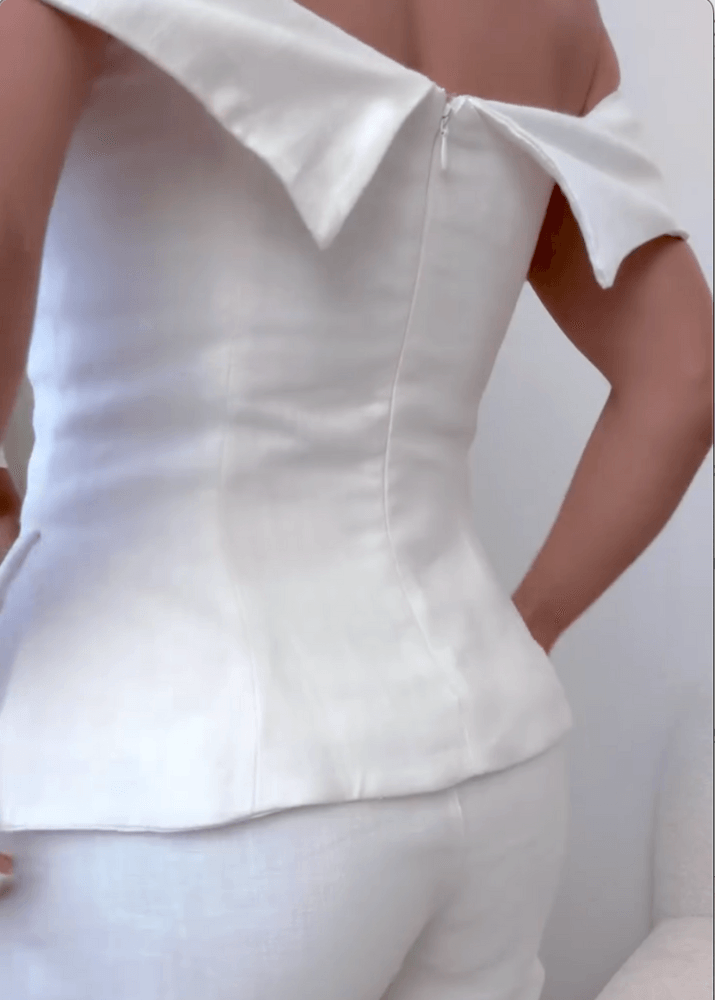 Completo Donna Due Pezzi Cotone Lino Abito Elegante Leggero